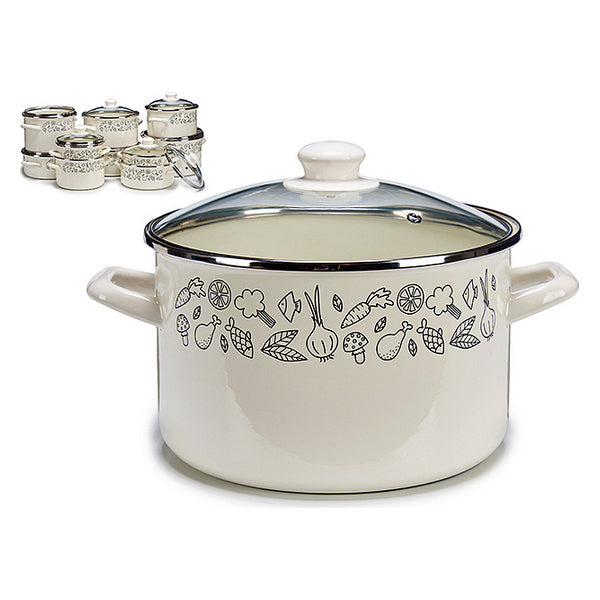 Casserole with Lid Crystal Enamelled Steel (0.016 L) (33,6 x 21,5 x 25,8 cm)