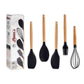 Kitchen Utensils Set Silicone beech wood (5 pcs)