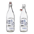 Bottle H2O Transparent Metal Plastic Glass (1000 ml)