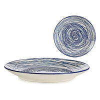 Plate Ø 20 cm Blue Porcelain Blue / White