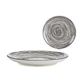 Assiette plate Rayures Porcelaine Noir Blanc 24 x 2,8 x 24 cm