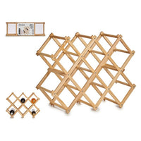 Folding Bottle Rack Wood Natural (17 x 40 x 50 cm)