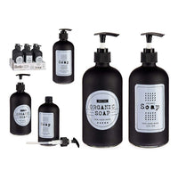 Soap Dispenser Black Glass polypropylene (8 x 19 x 8 cm)