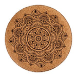 Pouffe Mandala Brown MDF Cork (34 x 39 x 34 cm)