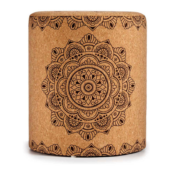 Pouffe Mandala Brown MDF Cork (34 x 39 x 34 cm)