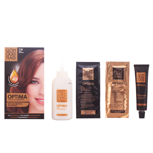 "Llongueras Optima Permanent Hair Colour Ammonia Free 7.24 Almond Blond "