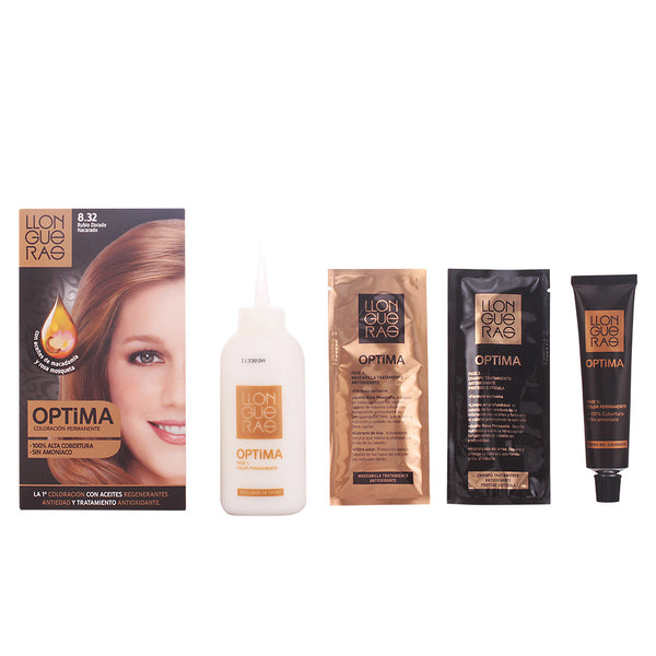 "Llongueras Optima Permanent Hair Colour Ammonia Free 8.32 Natural Golden Blond"