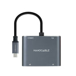 Adapter USB C v HDMI NANOCABLE 10.16.4305 4K Ultra HD Siva 15 cm