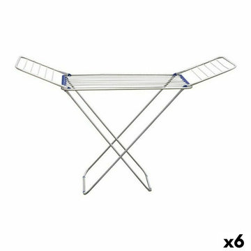 Folding clothes line Confortime Aluminium Silver Blue 175 x 55 x 110 cm (6 Units)