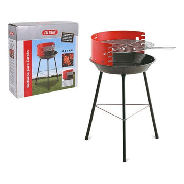 Barbecue a Carbone con Gambe Algon Rosso Nero (51,5 x 41 x 65 cm)