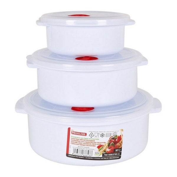 Set of Lunch Boxes with Lid for Microwaves Dem Circular