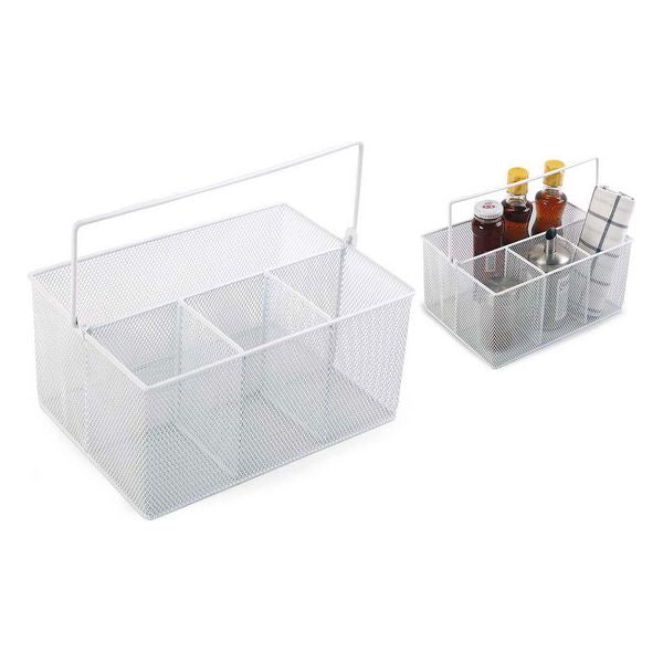 Multi-Purpose Organiser Confortime Metal White (25 X 18 x 12 cm)