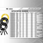 Ensemble de séparateurs OMP OMPS08011501 4x100 54,1 M12 x 1,5 15 mm