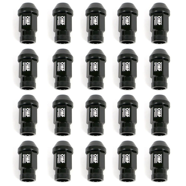 Set Nuts OMP 7075 40 mm M14 x 1,50 20 uds Black