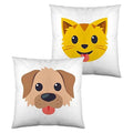 Cushion with Filling Emoji Dog and Cat (40 x 40 cm)