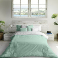 Housse de Couette Naturals Bicolor Blanc Vert