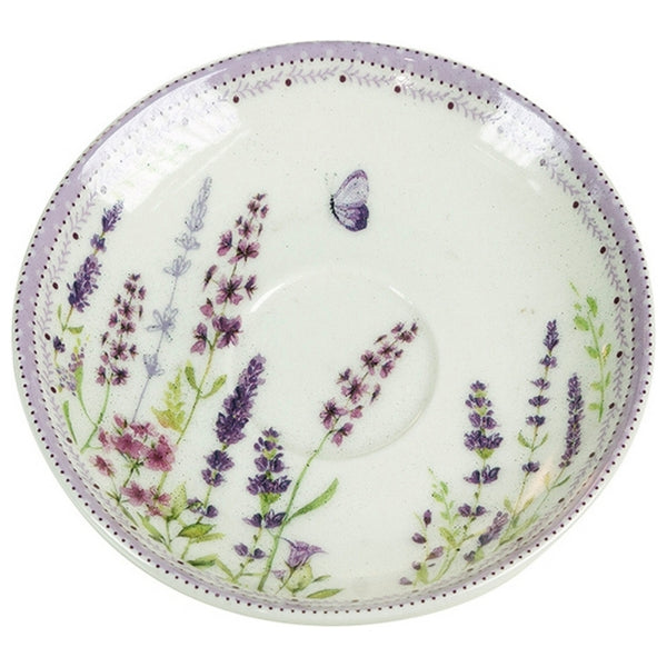 Cup with Plate Flowers Lavendar (4 Pcs)