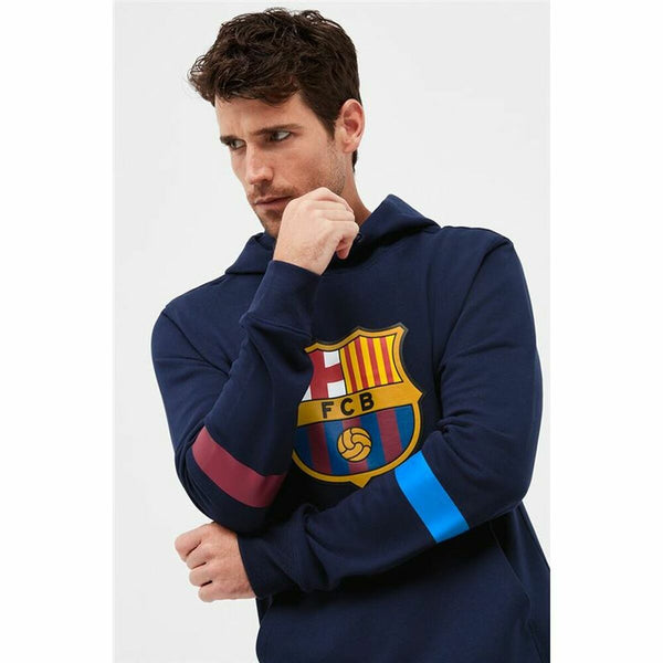 Moški Pulover s Kapuco F.C. Barcelona Mornarsko modra