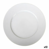 Flat Plate La Mediterránea Saler Porcelain White (12 Units) (Ø 25 cm)