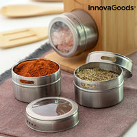 Set of Magnetic Spice Racks with Bamboo Utensils Bamsa InnovaGoods 7 Pieces