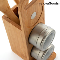 Set of Magnetic Spice Racks with Bamboo Utensils Bamsa InnovaGoods 7 Pieces