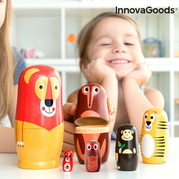 Matryoshka Wooden Animal Figures Funimals InnovaGoods IG815363 (Refurbished B)