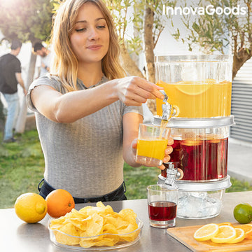 Double Drinks Dispenser with Ice Compartments and Snack Tray InnovaGoods TwinTap (Refurbished A+)