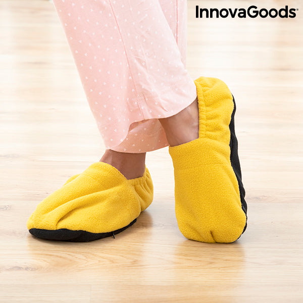 Microwavable Heated Slippers InnovaGoods Mustard