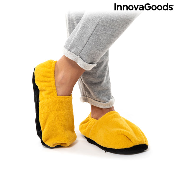 Microwavable Heated Slippers InnovaGoods Mustard