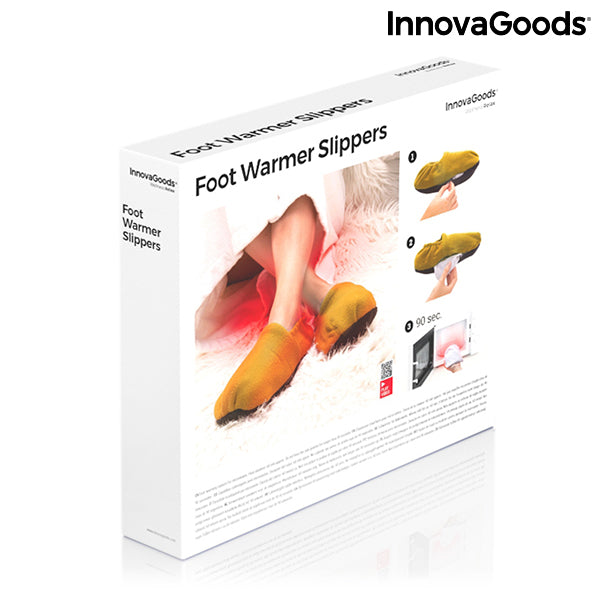 Microwavable Heated Slippers InnovaGoods Mustard