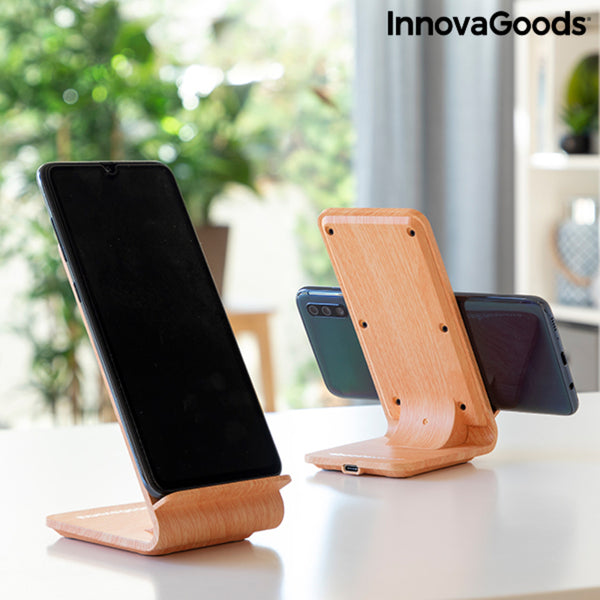 Wood Effect Wireless Charger with Stand Qistan InnovaGoods QISTAN (Refurbished A)