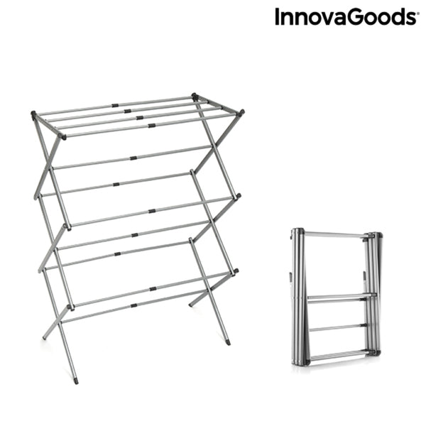 Folding and Extendable Metal Clothes Dryer with 3 Levels Cloxy InnovaGoods (11 Bars)