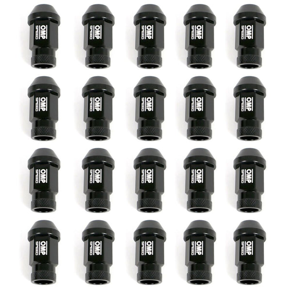 Set Nuts OMP 7075 Black 20 uds M14 x 1,25