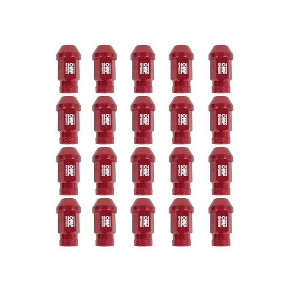 Set Nuts OMP 7075 Red 20 uds M14 x 1,25