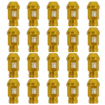 Set Nuts OMP 7075 Yellow 20 uds M14 x 1,25