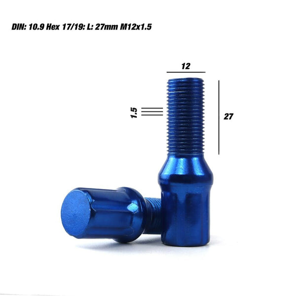 Set Nuts OMP 27 mm Blue 20 uds M12 x 1,50