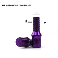 Set Vis OMP 27 mm Violet 20 uds M14 x 1,25