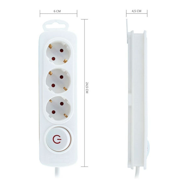 3-socket plugboard with power switch TM Electron 250 V