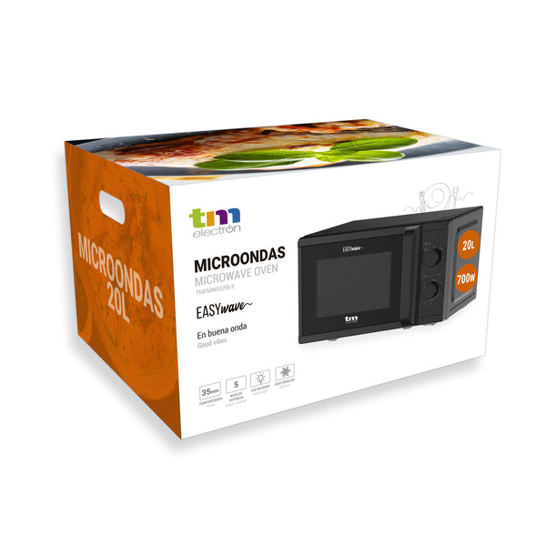 Microwave with Grill TM Electron Black 700 W 20 L