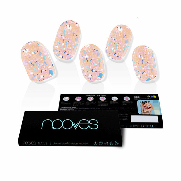 False nails Nooves Peach Galettes Gel Self-adhesives metal