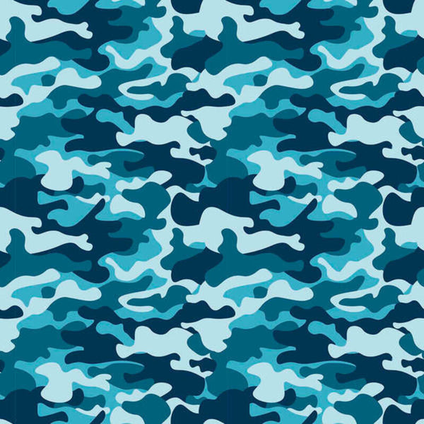 Hygienic Reusable Fabric Mask Children's Blue Camouflage