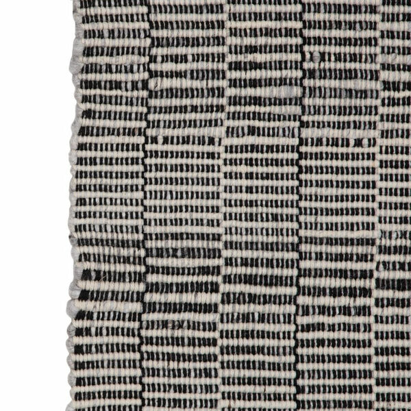 Tapis 80 x 150 cm Tissu Synthétique Noir Crème
