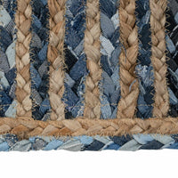 Carpet Natural Blue Cotton Jute 170 x 70 cm