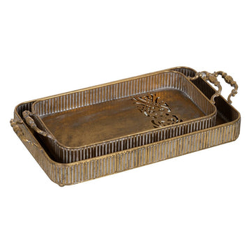 Snack tray Golden Iron 50,5 x 26 x 9 cm (2 Units)