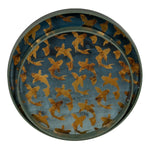 Snack tray Blue Golden PVC Crystal Fish 42 x 42 x 4,2 cm (2 Units)