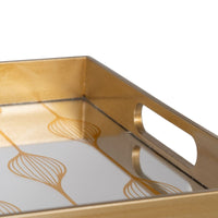 Pladenj za prigrizke Zlat PVC Kristal 45 x 31 x 4,2 cm (2 kosov)