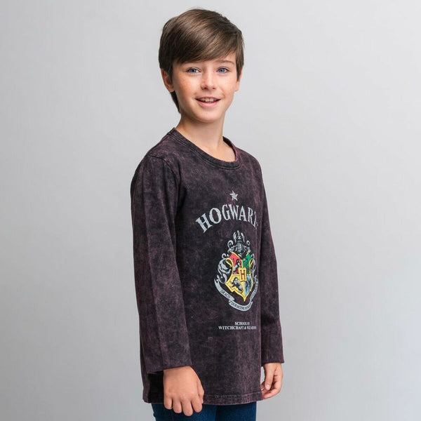 Maglia a Maniche Lunghe per Bambini Harry Potter Grigio Grigio scuro