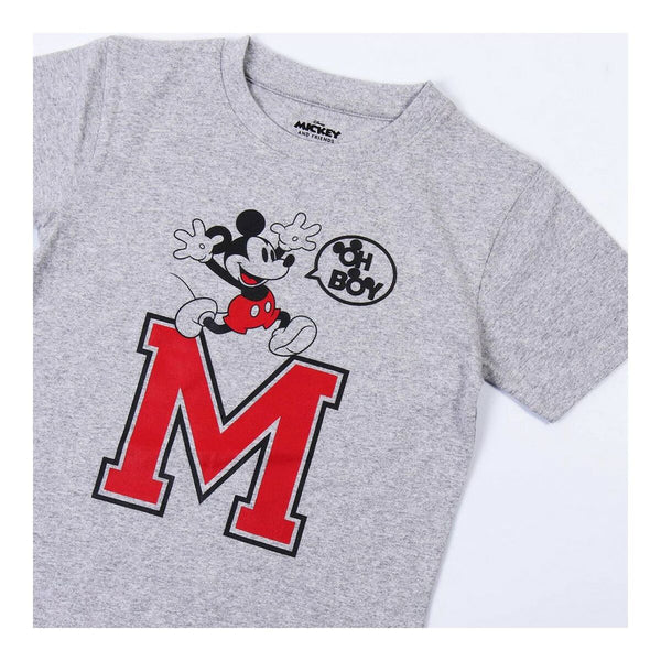 T shirt à manches courtes Mickey Mouse Gris