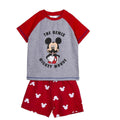 Sommer-Schlafanzug Mickey Mouse Rot Grau