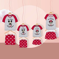 Pigiama Estivo Mickey Mouse Rosso Grigio